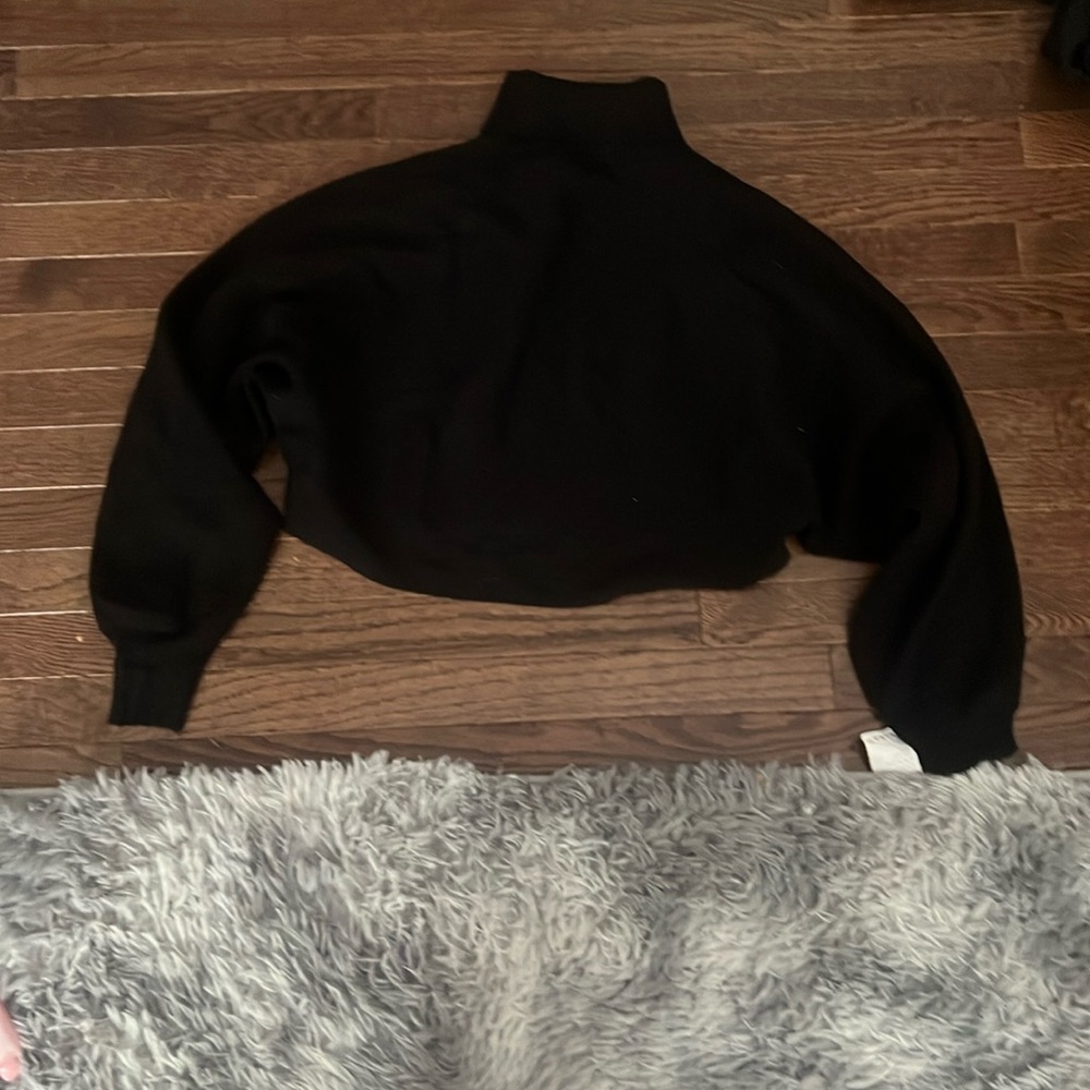 cropped black turtleneck sweater